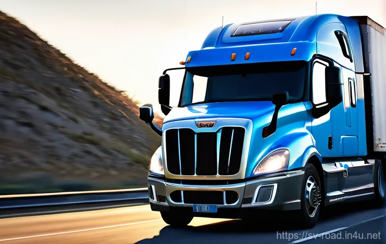 도로교통사 자격증 취득의 직업적 이점 - Image Prompt 1: The Modern Professional Truck Driver**