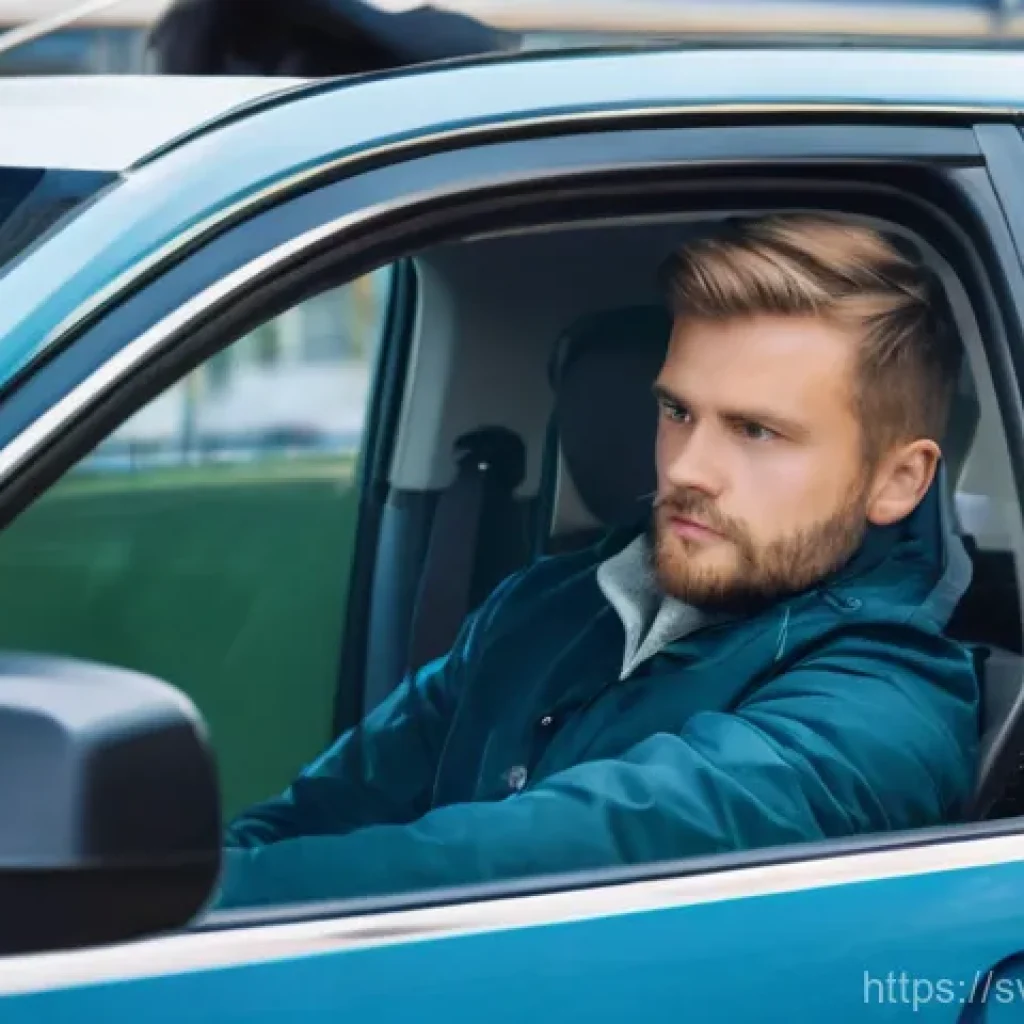 도로교통사 실기시험 준비를 위한 학습 자료 - **Prompt:** A focused young adult, in their early twenties, sits confidently in the driver's seat of...