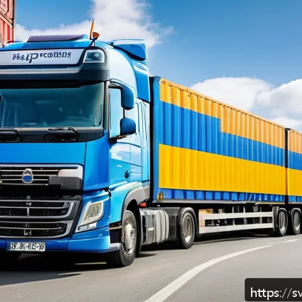 도로교통사 자격증 취득 후 해외 취업 - A professional Swedish heavy truck driver standing confidently beside a modern articulated lorry wit...