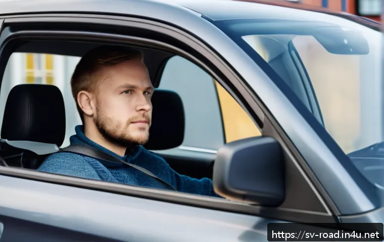 도로교통사 실무 과정의 현실적 난이도 - A young Swedish learner driver sitting confidently behind the steering wheel inside a modern compact...